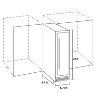 Koolatron 7-Bottle Slim 6" Built-In Under-Counter Wine Fridge