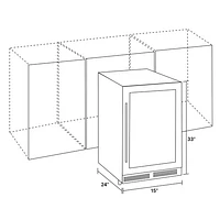 Koolatron 28-Bottle Dual Zone 15" Under Counter Wine Cooler with Lock
