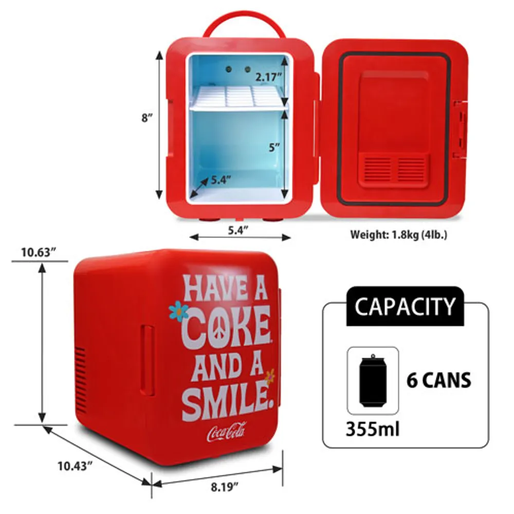 Coca-Cola 0.14 Cu. Ft. Portable Mini Fridge (KDC4SMILE)