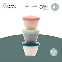 Bols de conservation biosourcés de 6 oz Babybowls de Babymoov - Ensemble de 6