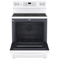 GE 30" 5.0 Cu. Ft. Fan Convection Freestanding Electric Air Fry Range (JCB830DVWW) - White