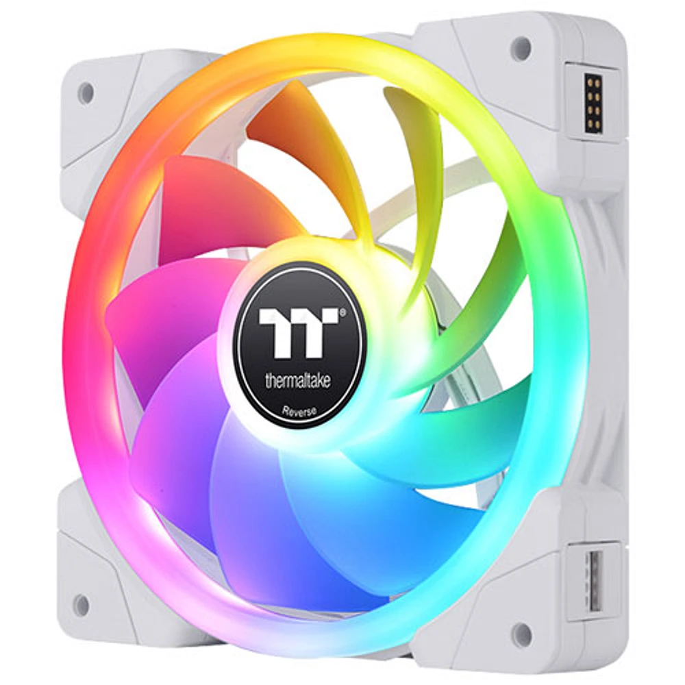 Ventilateur RVB de 120 mm Swafan EX12 de Thermaltake pour boîtier d'ordinateur - Blanc