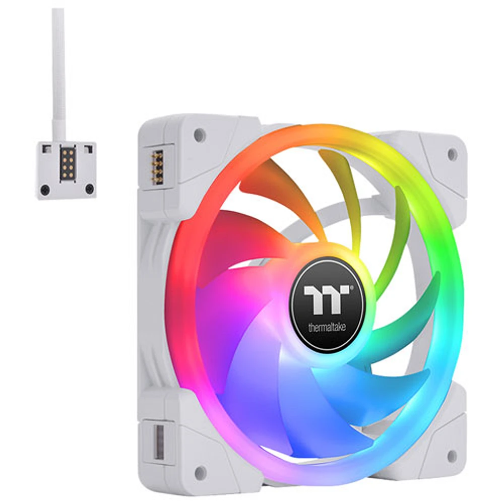Ventilateur RVB de 120 mm Swafan EX12 de Thermaltake pour boîtier d'ordinateur - Blanc