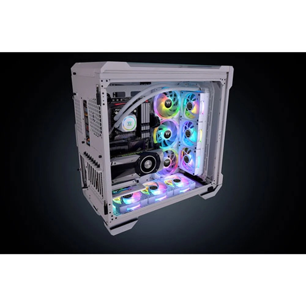 Ventilateur RVB de 120 mm Swafan EX12 de Thermaltake pour boîtier d'ordinateur - Blanc