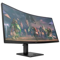 Moniteur de jeu FreeSync DEL incurvé VA QHD 165 Hz de 34 po Omen de HP avec temps de réponse de 1 ms gris à gris (OMEN 34c) - Noir