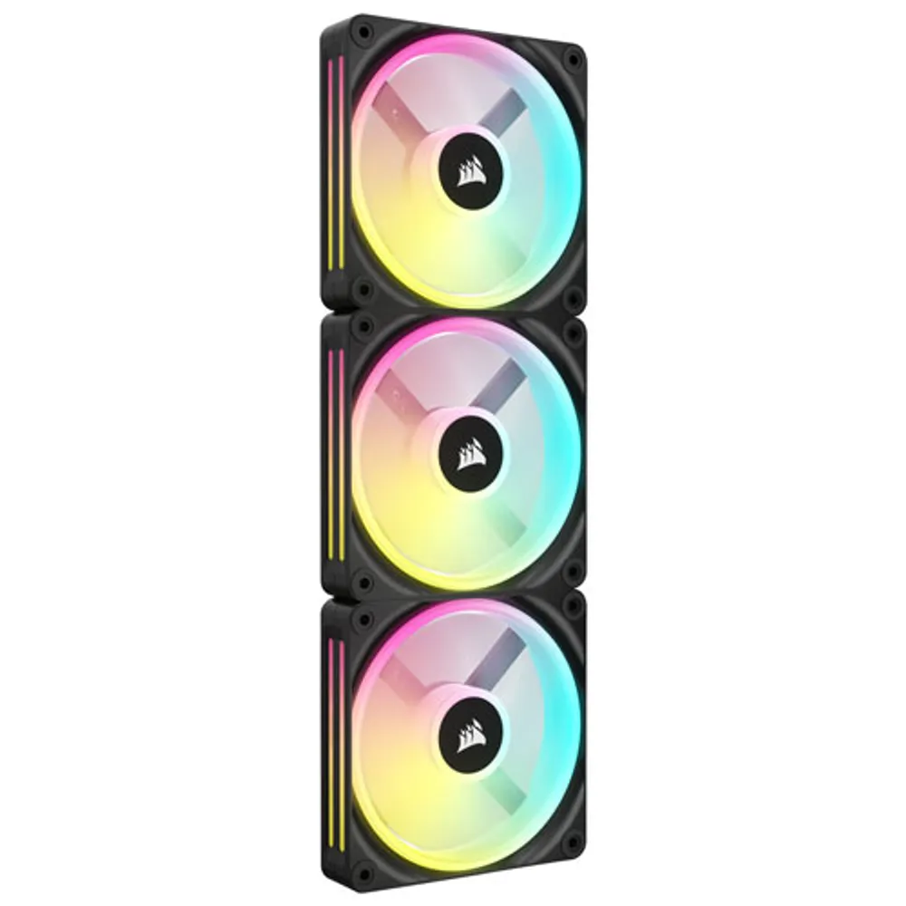 Trousse de démarrage à trois ventilateurs MID de 120 mm RVB iCUE Link QX120 de Corsair - Noir