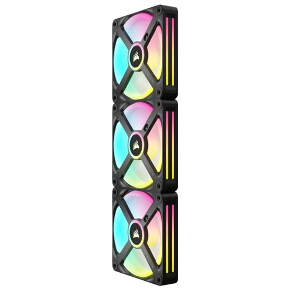 Trousse de démarrage à trois ventilateurs MID de 120 mm RVB iCUE Link QX120 de Corsair - Noir