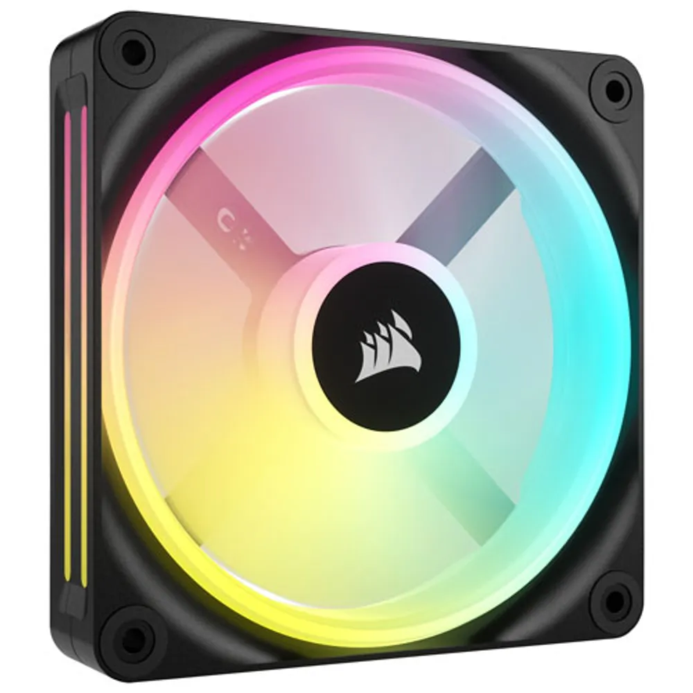 Trousse de démarrage à trois ventilateurs MID de 120 mm RVB iCUE Link QX120 de Corsair - Noir
