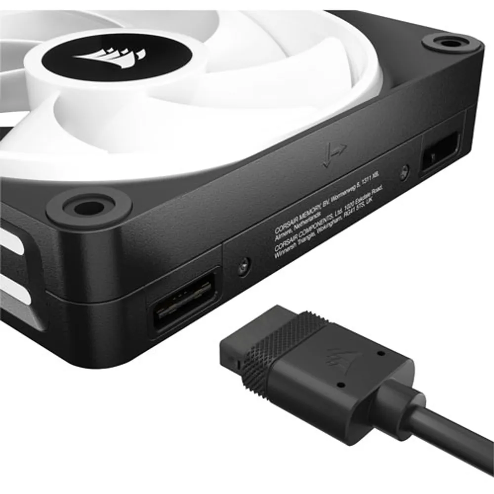 Trousse de démarrage à trois ventilateurs MID de 120 mm RVB iCUE Link QX120 de Corsair - Noir