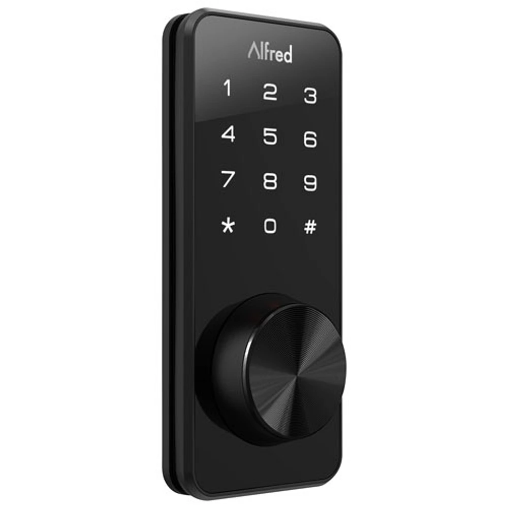 Alfred DB1S Bluetooth Smart Deadbolt Lock with Key - Black