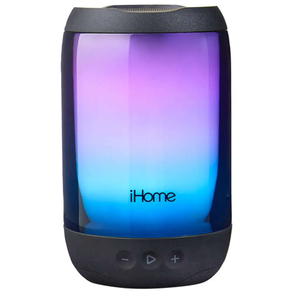 iHome Playglow+ Rechargeable Waterproof Bluetooth Speaker with Mega Battery - Black