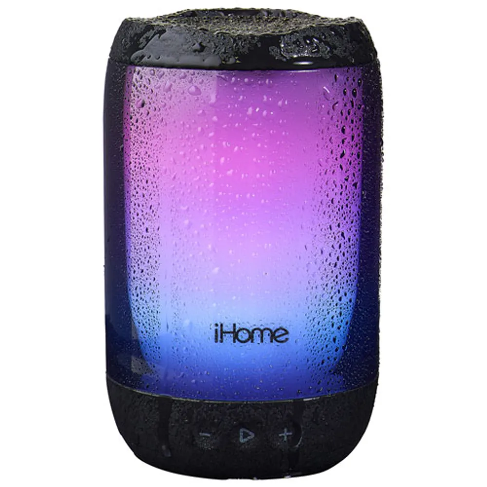 iHome Playglow+ Rechargeable Waterproof Bluetooth Speaker with Mega Battery - Black