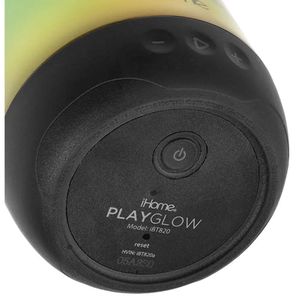 iHome Playglow+ Rechargeable Waterproof Bluetooth Speaker with Mega Battery - Black