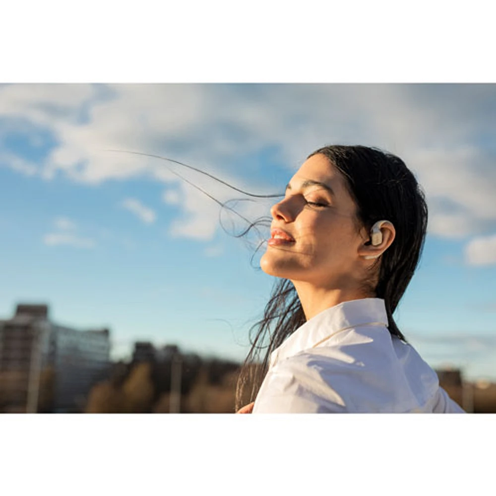 Écouteurs ouverts 100 % sans fil OpenFit de Shokz - Beige