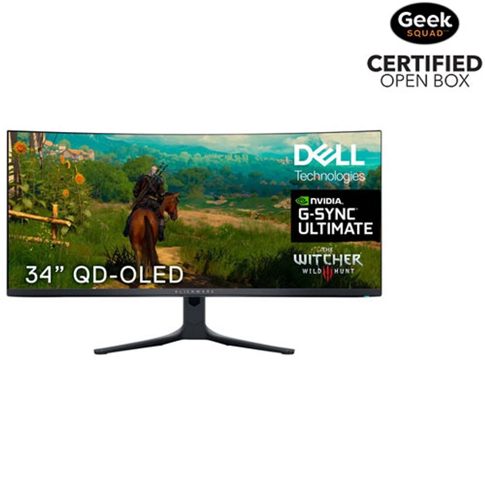 Boîte ouverte - Moniteur de jeu FreeSync G-Sync DEL QD-DELO incurvé WQHD 165 Hz 34 po Alienware avec temps de réponse de 0,1 ms gris à gris (AW3423DWF)