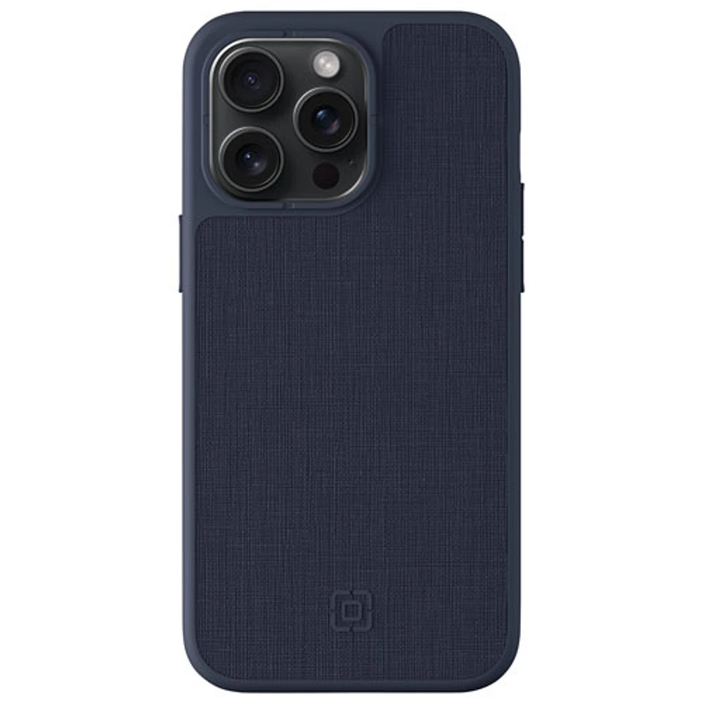 Incipio Cru Leather Fitted Hard Shell Case with MagSafe for iPhone 15 Pro Max - Navy - Only at Best Buy