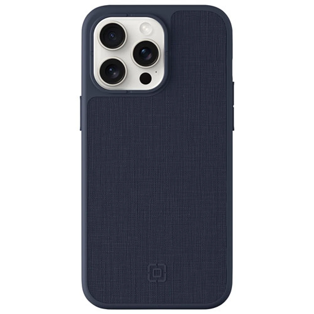 Incipio Cru Leather Fitted Hard Shell Case with MagSafe for iPhone 15 Pro Max - Navy - Only at Best Buy