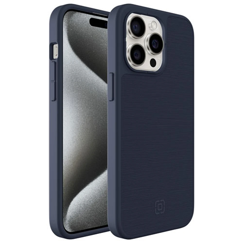 Incipio Cru Leather Fitted Hard Shell Case with MagSafe for iPhone 15 Pro Max - Navy - Only at Best Buy