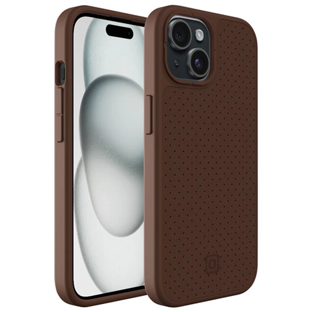 Incipio Cru Leather Fitted Hard Shell Case with MagSafe for iPhone 15/14/13 - Brown - Only at Best Buy