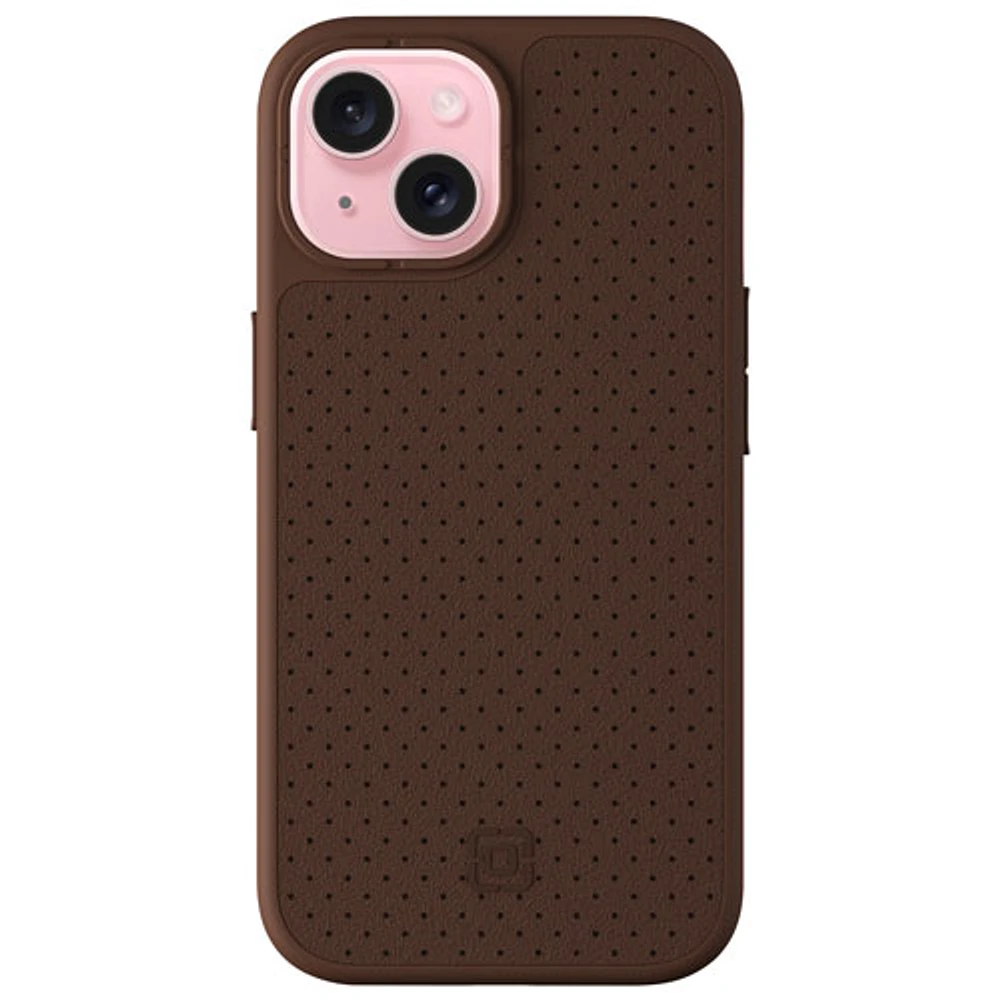 Incipio Cru Leather Fitted Hard Shell Case with MagSafe for iPhone 15/14/13 - Brown - Only at Best Buy