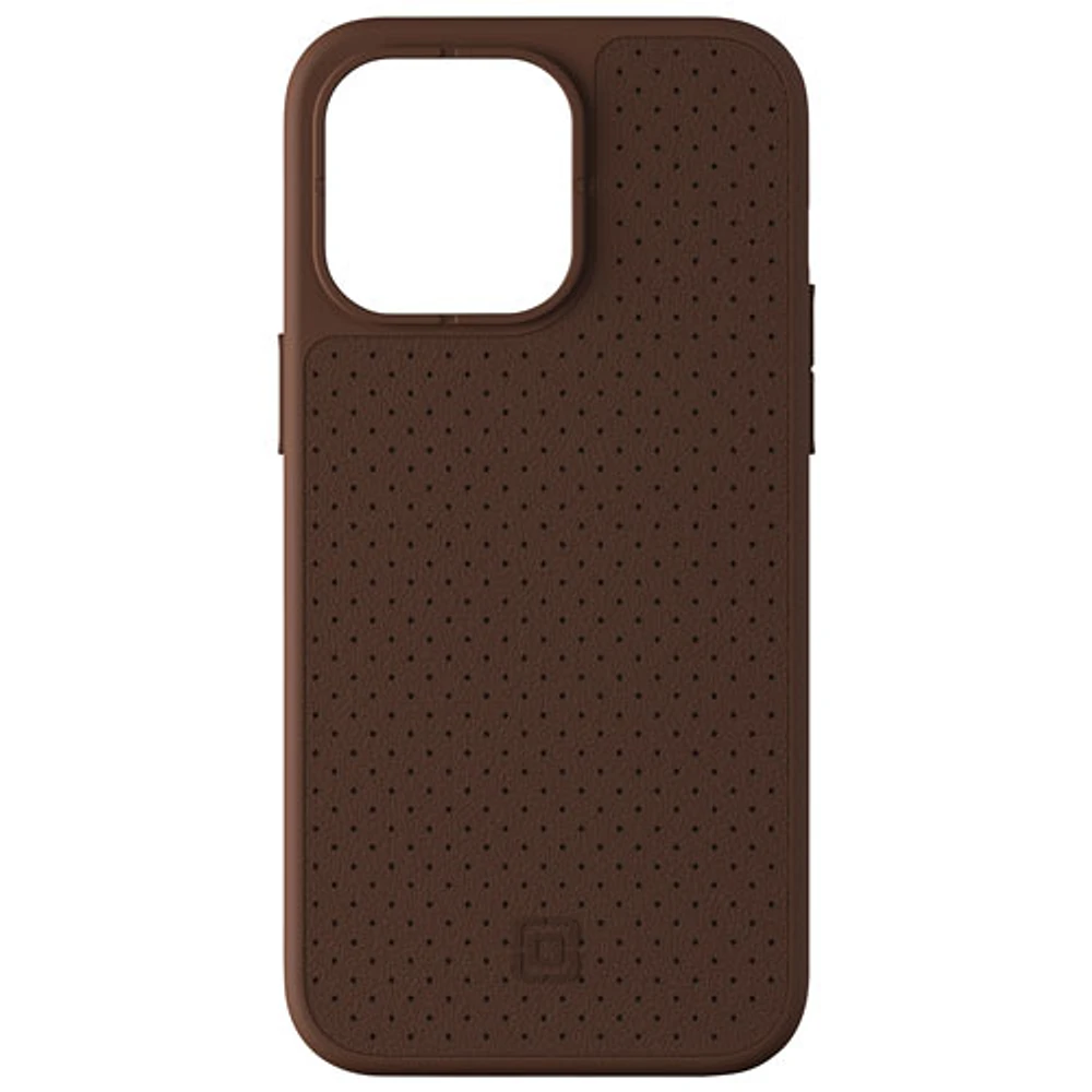 Incipio Cru Leather Fitted Hard Shell Case with MagSafe for iPhone 15 Pro Max - Brown - Only at Best Buy