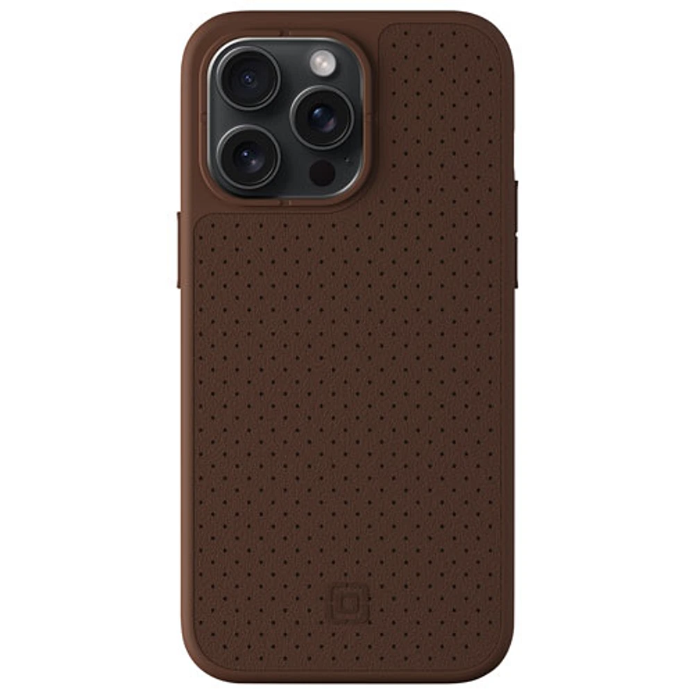 Incipio Cru Leather Fitted Hard Shell Case with MagSafe for iPhone 15 Pro Max - Brown - Only at Best Buy