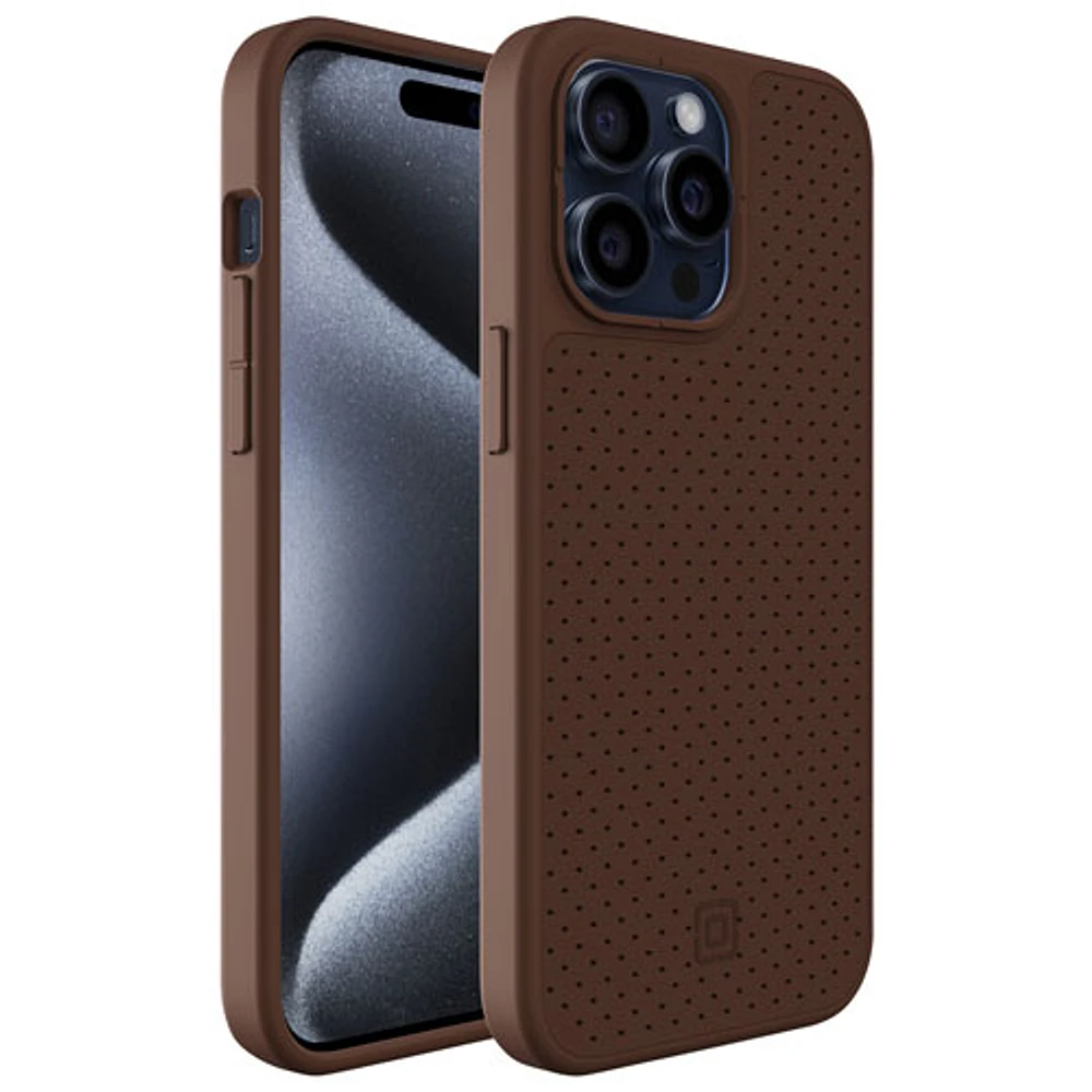 Incipio Cru Leather Fitted Hard Shell Case with MagSafe for iPhone 15 Pro Max - Brown - Only at Best Buy