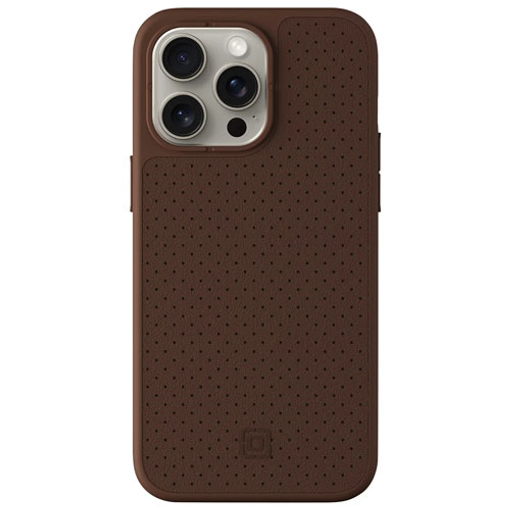 Incipio Cru Leather Fitted Hard Shell Case with MagSafe for iPhone 15 Pro Max - Brown - Only at Best Buy