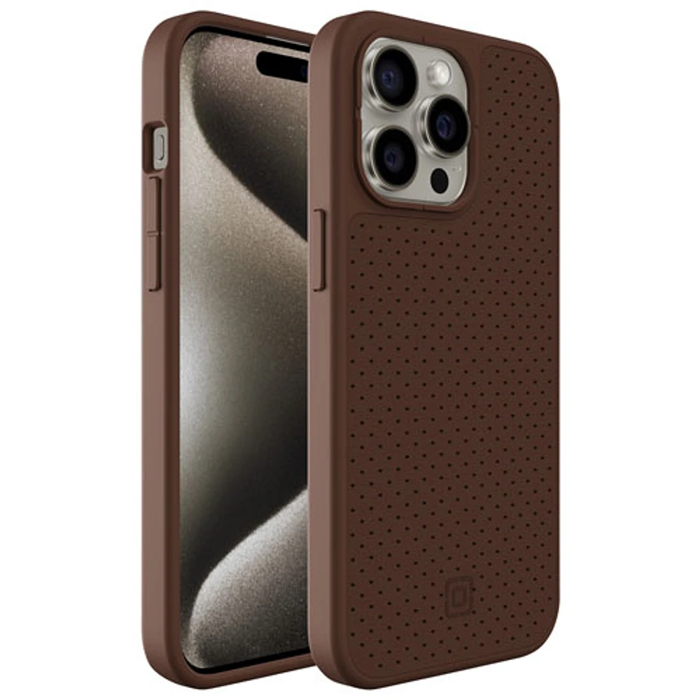 Incipio Cru Leather Fitted Hard Shell Case with MagSafe for iPhone 15 Pro Max - Brown - Only at Best Buy