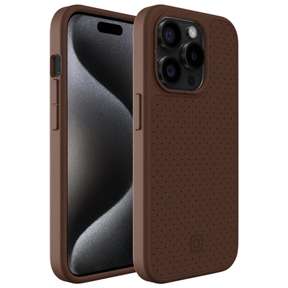 Incipio Cru Leather Fitted Hard Shell Case with MagSafe for iPhone 15 Pro - Brown - Only at Best Buy