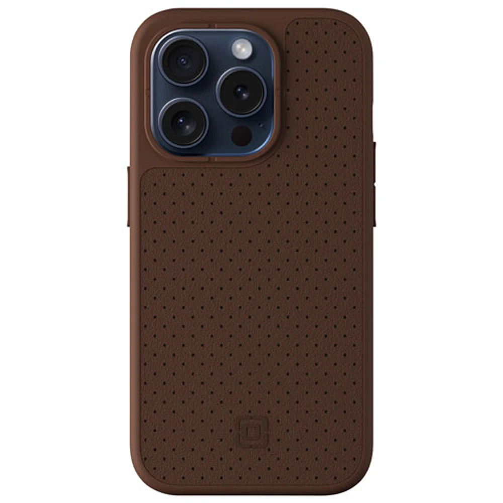 Incipio Cru Leather Fitted Hard Shell Case with MagSafe for iPhone 15 Pro - Brown - Only at Best Buy