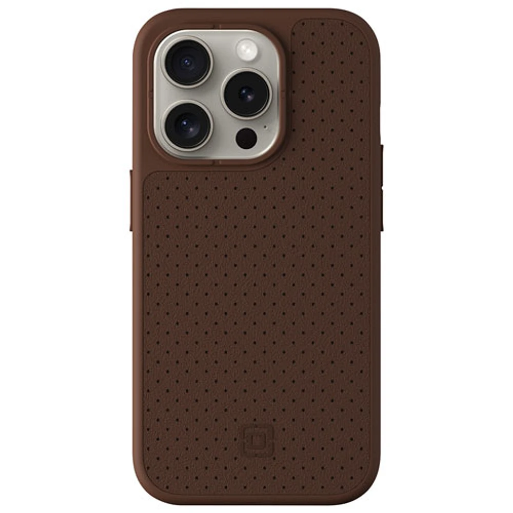 Incipio Cru Leather Fitted Hard Shell Case with MagSafe for iPhone 15 Pro - Brown - Only at Best Buy