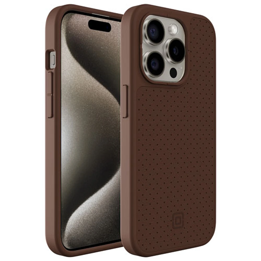 Incipio Cru Leather Fitted Hard Shell Case with MagSafe for iPhone 15 Pro - Brown - Only at Best Buy