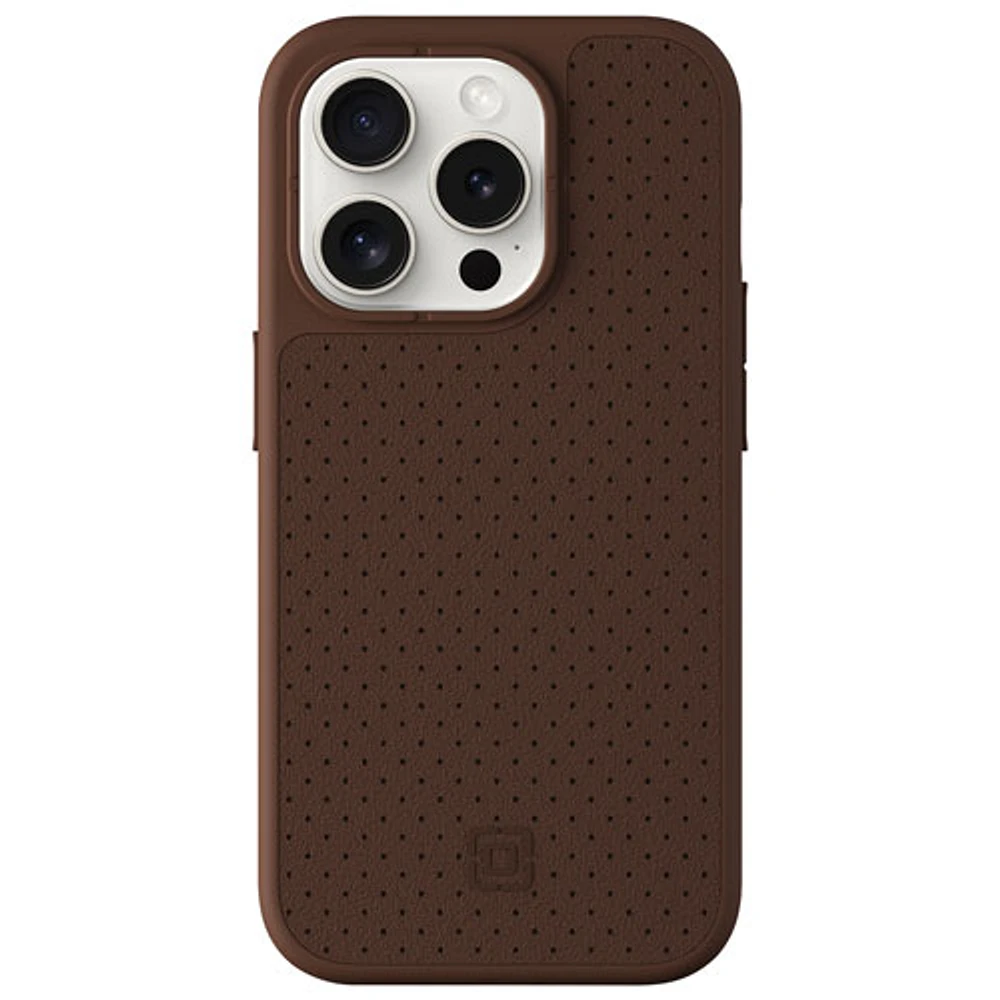 Incipio Cru Leather Fitted Hard Shell Case with MagSafe for iPhone 15 Pro - Brown - Only at Best Buy