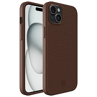 Incipio Cru Leather Fitted Hard Shell Case with MagSafe for iPhone 15 Plus - Brown - Only at Best Buy