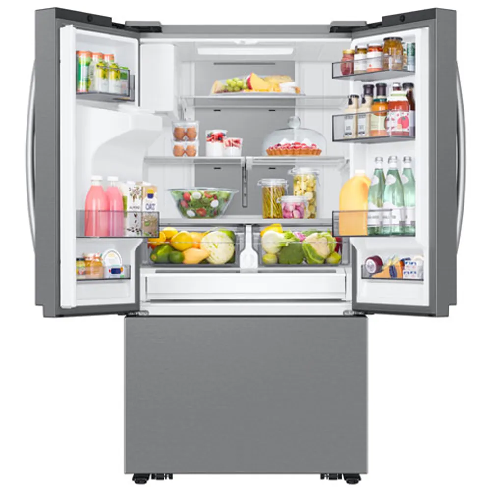 Samsung 36" 25.5 Cu. Ft. French Door SpaceMax Counter Depth Refrigerator w/ Water & Ice Dispenser (RF27CG5900SRAC) - Stainless