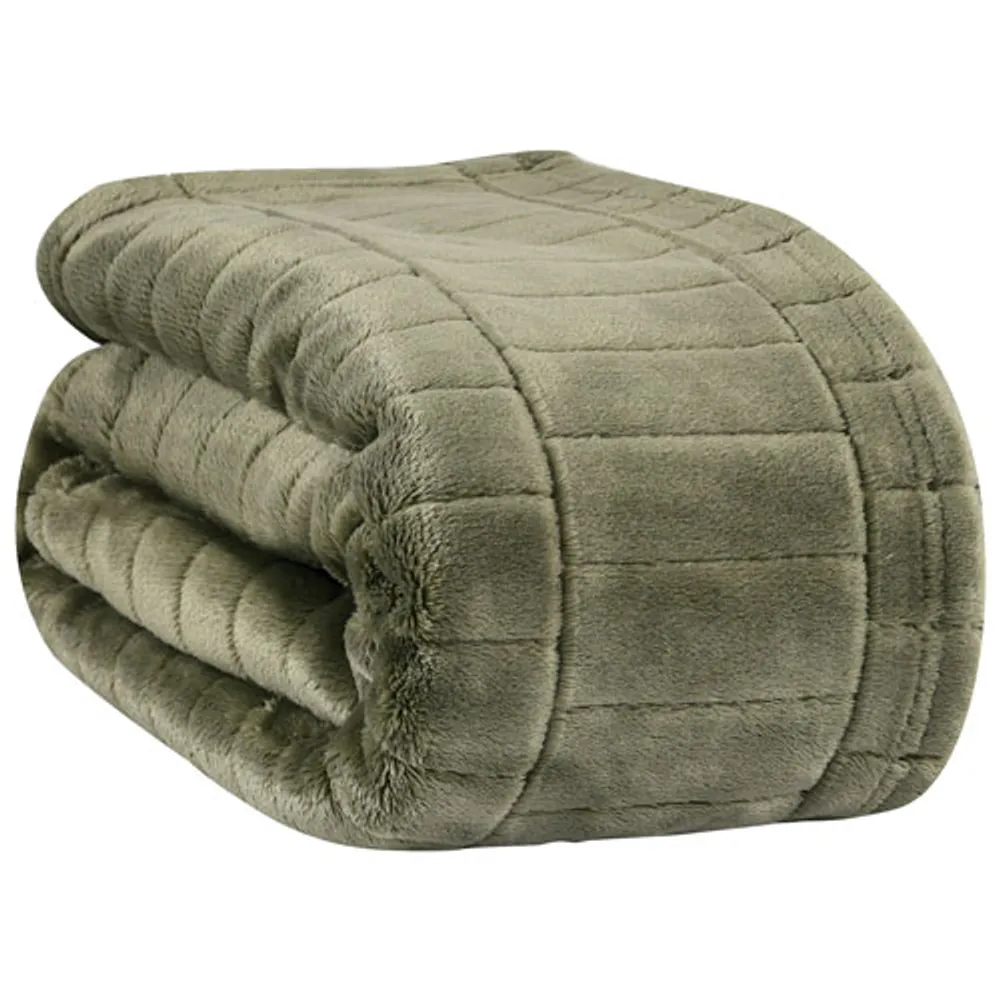 Nemcor Cozy Textured Polyester Blanket - Queen - Green