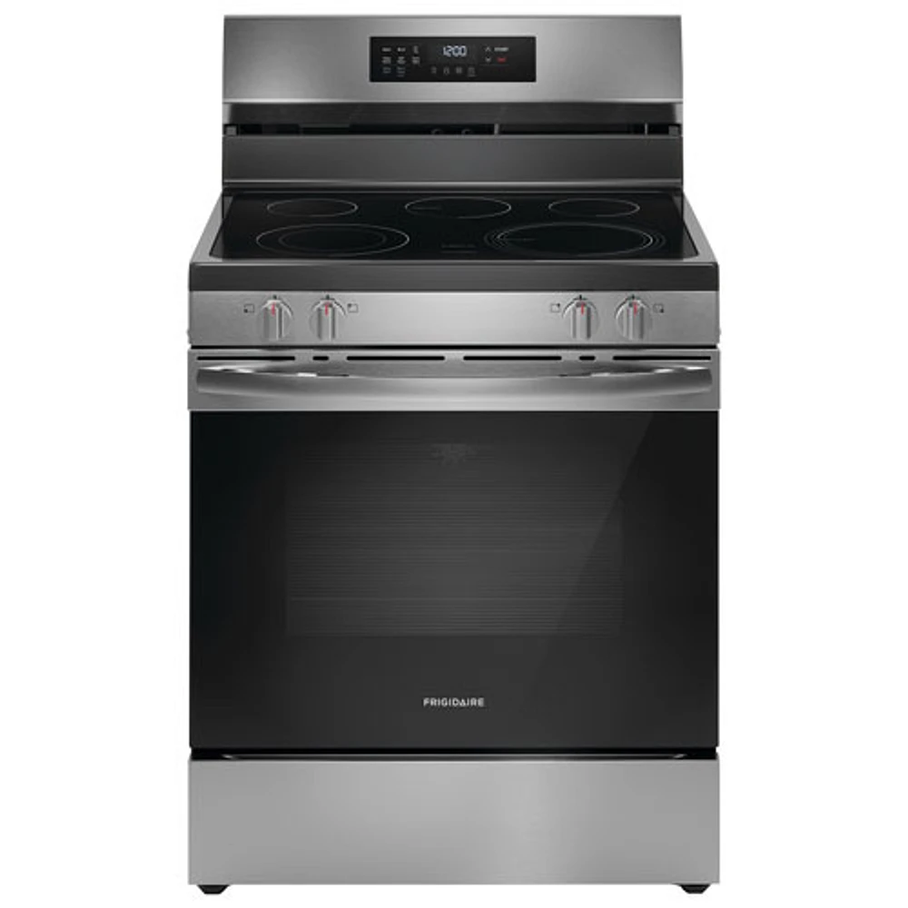 Frigidaire 30" 5.3 Cu Ft Fan Convection 5-Element Freestanding Air Fry Electric Range (FCRE308CAS) - Stainless