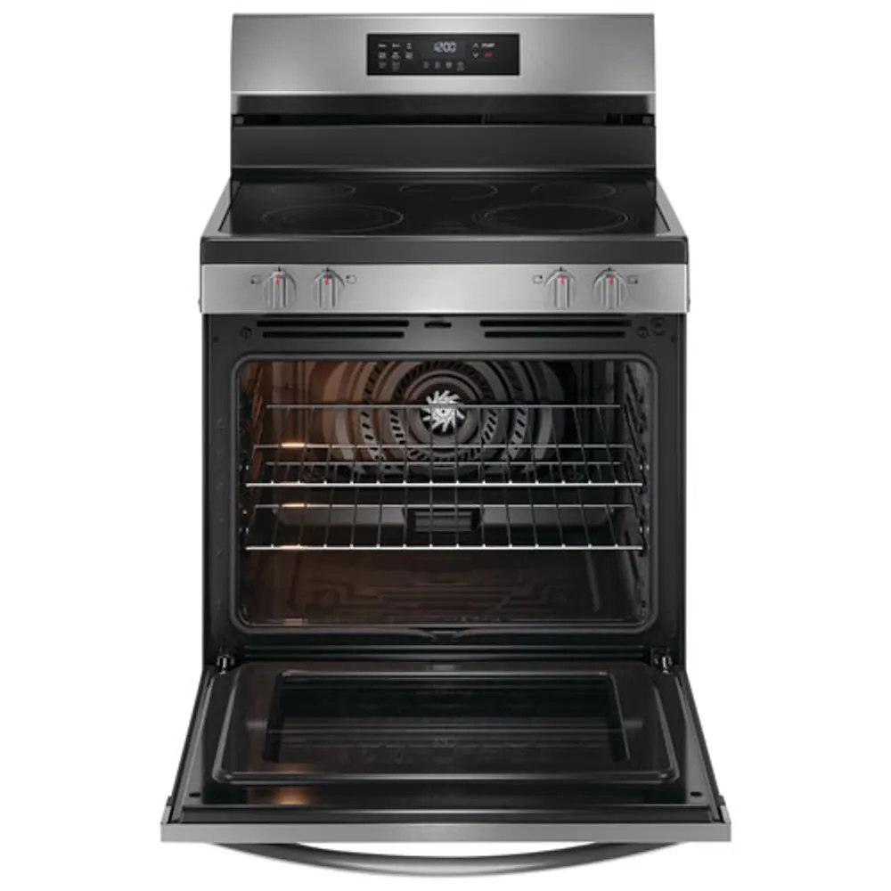 Frigidaire 30" 5.3 Cu Ft Fan Convection 5-Element Freestanding Air Fry Electric Range (FCRE308CAS) - Stainless