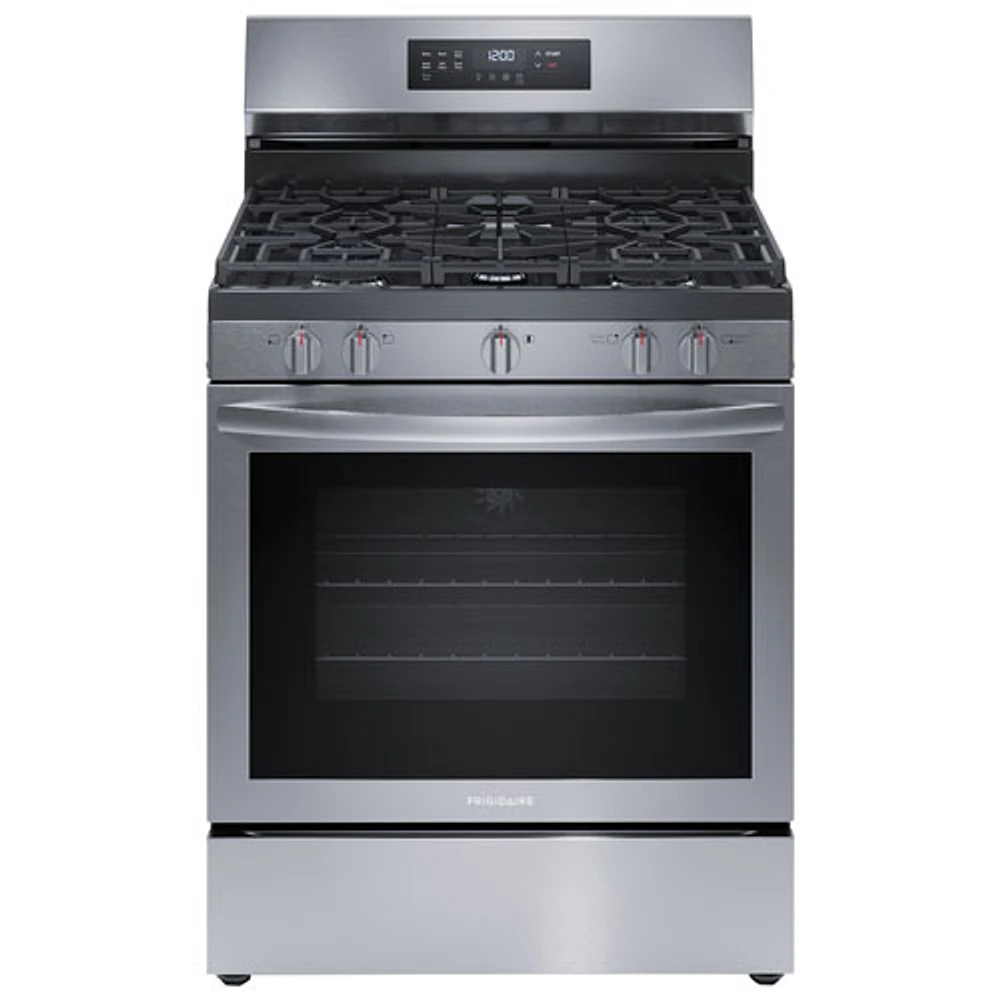 Cuisinière au gaz autonome avec ventilateur, convection et friture air de 5,1 pi³ et de 30 po Gallery de Frigidaire (FCRG3083AS) - Inox