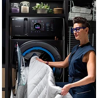 GE 5.5 Cu. Ft. UltraFast Electric Washer & Dryer Combo (PFQ97HSPVDS) - Carbon Graphite