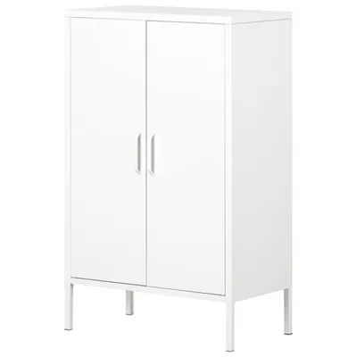 Armoire d'appoint en métal à 3 tablettes de Crea, 41,5 po - Blanc pur