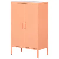 Armoire d'appoint en métal à 3 tablettes de 41,5 po Crea - Orange