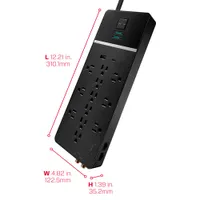 Parasurtenseur à 12 prises avec ports USB-A/USB-C de Rocketfish - Exclusivité de Best Buy