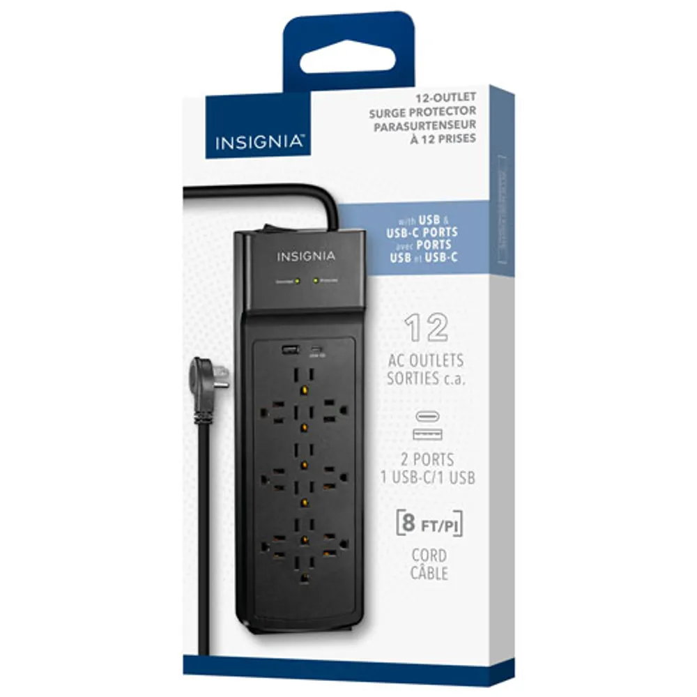 Parasurtenseur à 12 prises avec ports USB-A/USB-C d'Insignia - Exclusivité de Best Buy