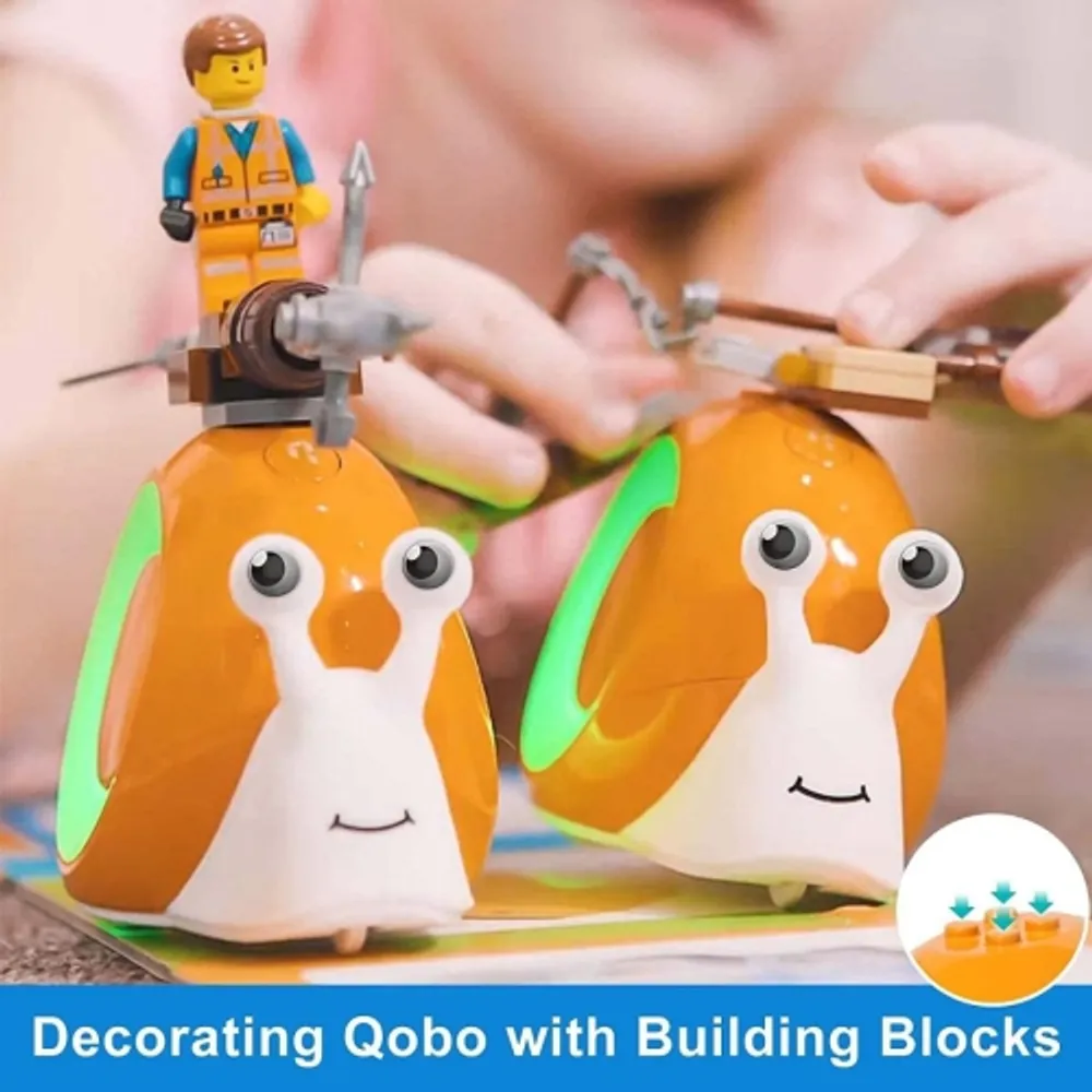 Robobloq robobloq coding robot with puzzle card for kids 3-8, qobo  preschool stem educational interactive toys- cognition & logic thin