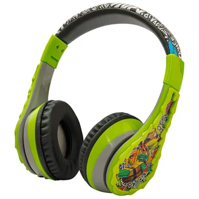 KIDdesigns Turtles Over-Ear Bluetooth Kids Headphones - Green