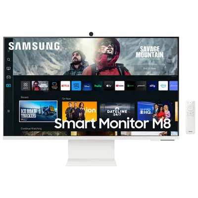 Samsung 27" 4K Ultra HD 60Hz 4ms GTG VA LED Gaming Monitor (LS27CM801UNXZA) - White