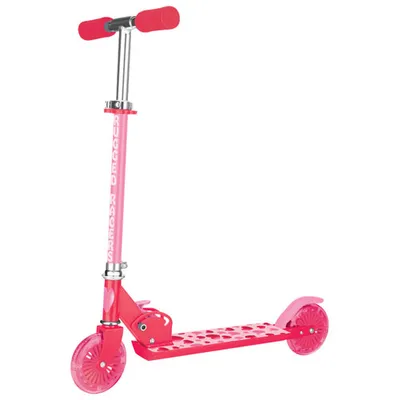 Rugged Racers R1 2-Wheeled Kick Scooter with LED Lights - Red Heart Print