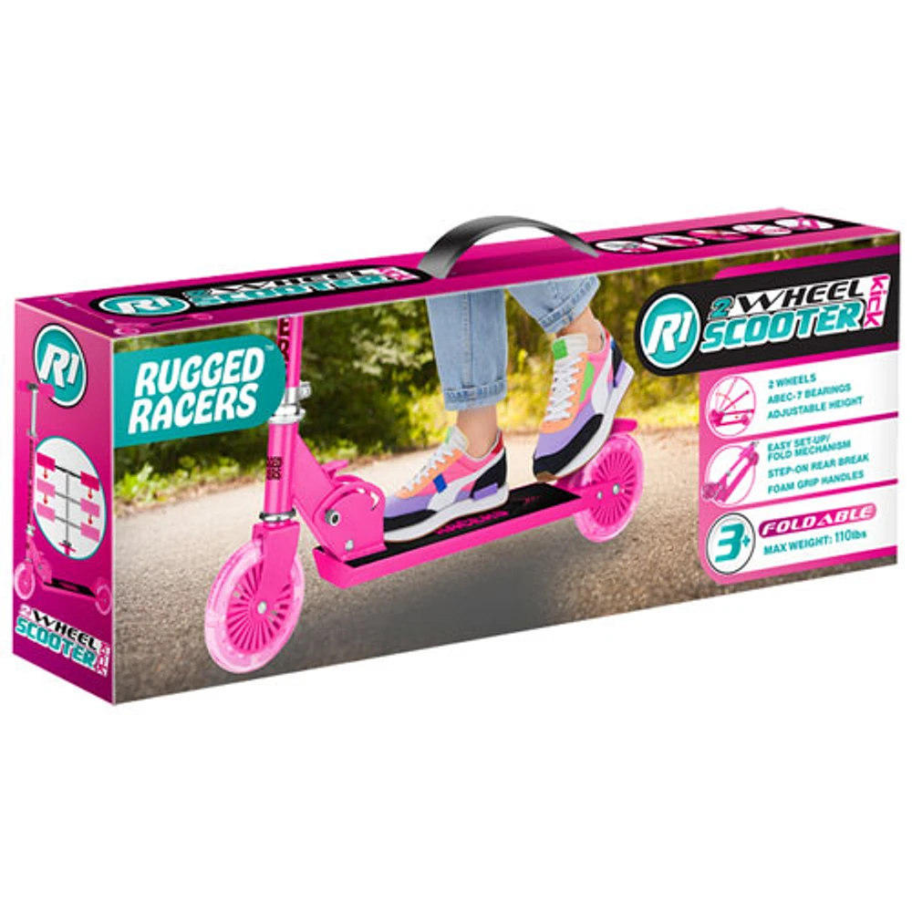 Rugged Racers R1 2-Wheeled Foldable Kick Scooter - Pink